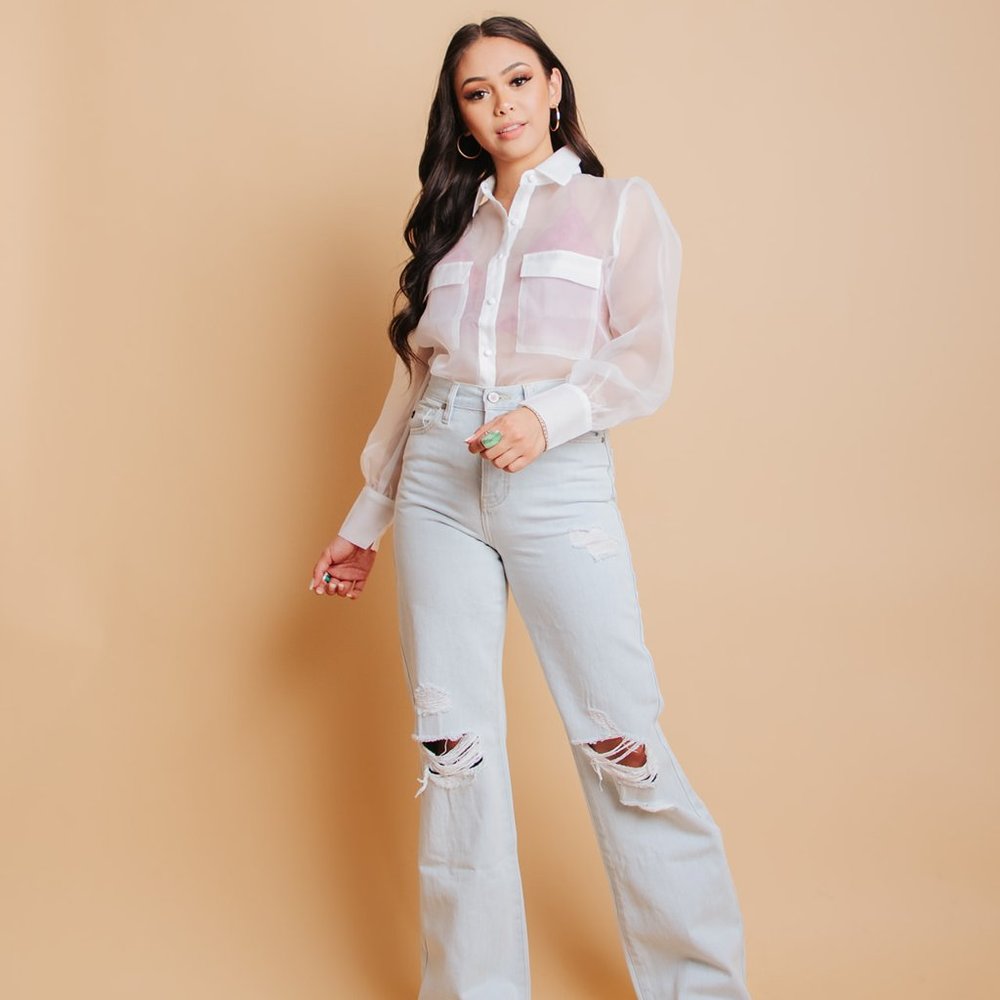 Sheer Button Up
